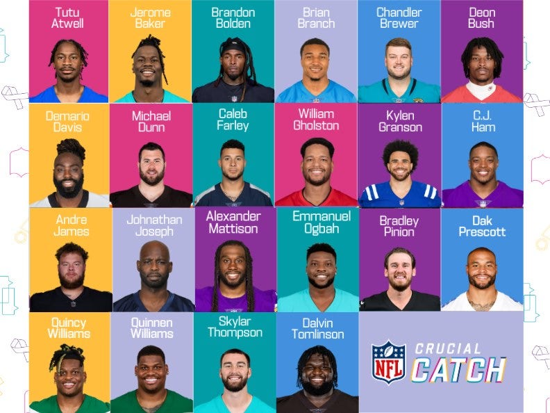 NFL Crucial Catch Player Ambassadors Headshots Graphic