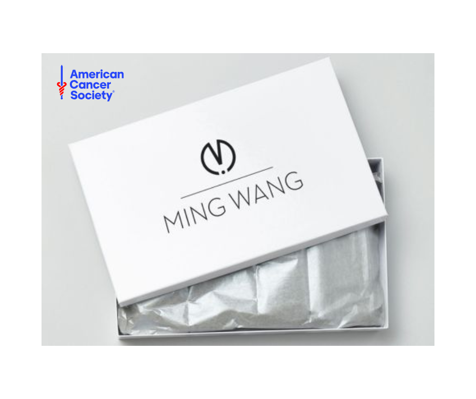 American Cancer Society partnership with Ming Wang clothing brand gift box