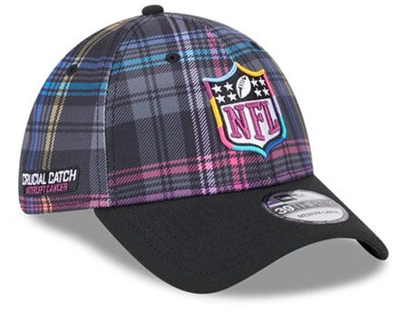 An image of a hat with the NFL logo in the front and crucial catch on the right side.