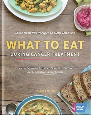 book cover for the ACS book, hat to Eat During Cancer Treatment 2nd Editition