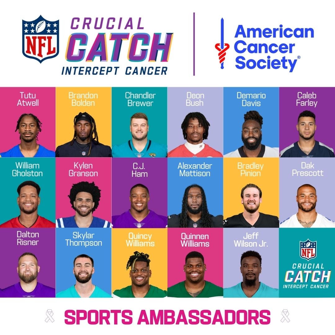 NFl Crucial catch sports ambassadors