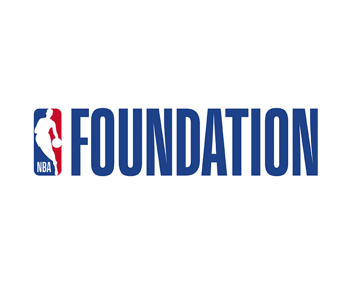 NBA Foundation logo with the NBA player silhouette and the word 'FOUNDATION' in bold blue letters