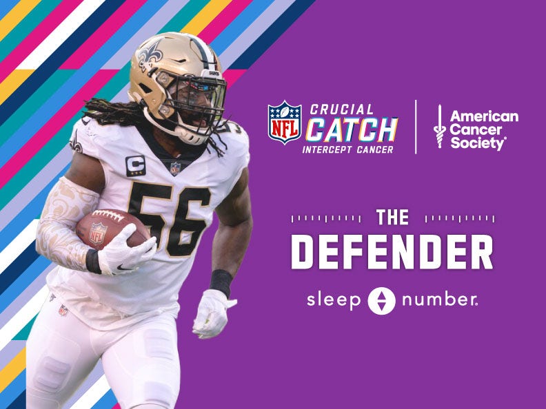 New Orleans saints linebacker and player ambassador Demario Davis Player ambassador for the American Cancer Society 